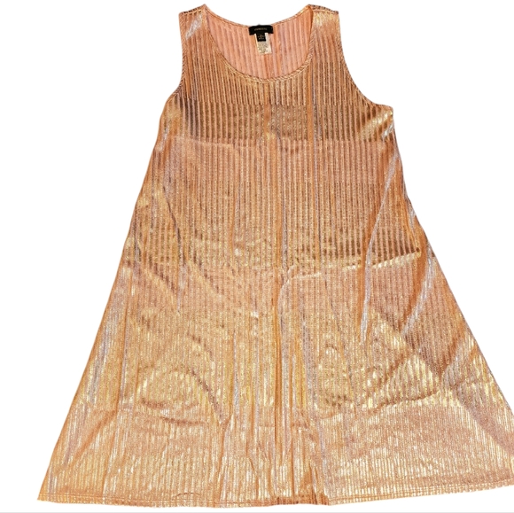 Espresso Peach Sequin Glimmer Cocktail Sleeveless Midi Dress XL - Picture 3 of 4